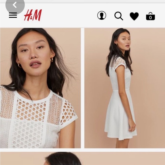 H&M White Dress with Lace Insets - Picture 2 of 14